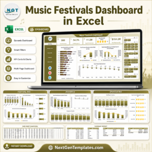 Music Festivals Dashboard in Excel
