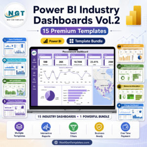 Power BI Industry Dashboards Vol.2 – 15 Premium Templates (Power BI)