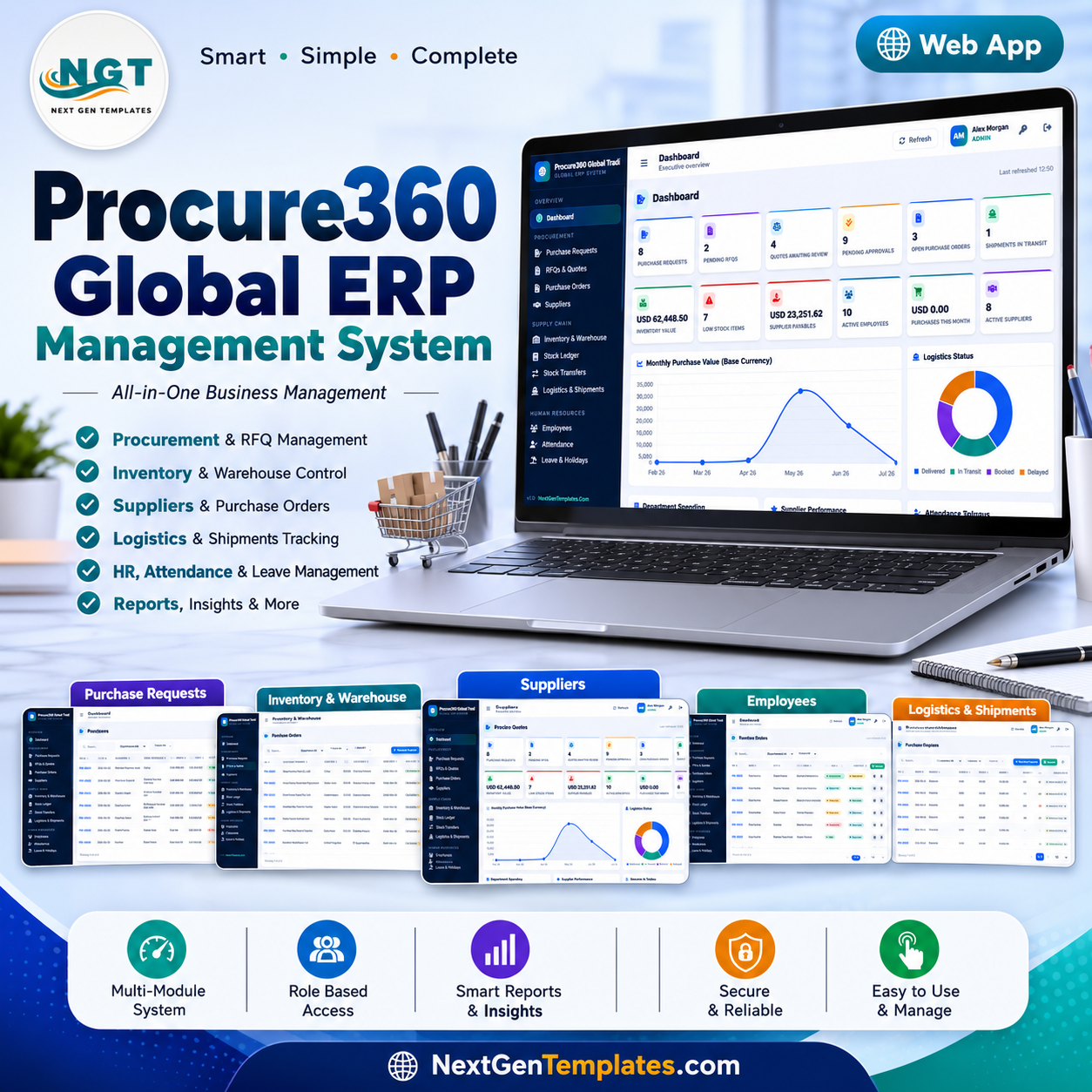 Procure360 Global ERP Management System Web App