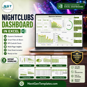 Nightclubs Dashboard in Excel