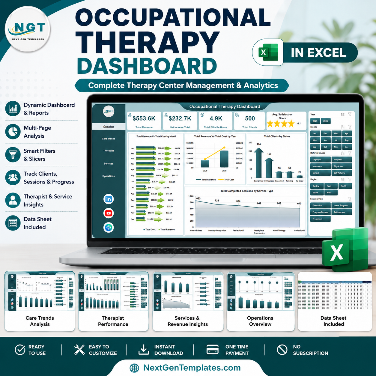Occupational Therapy Dashboard in Excel