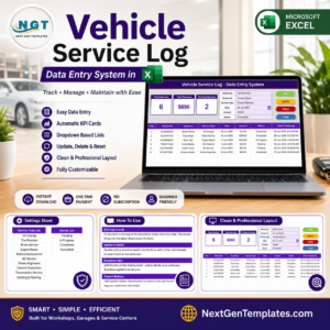 Vehicle Service Log Data Entry System in Excel