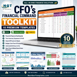 CFO's Financial Command Toolkit – 10 Premium Templates (Excel + Google Sheets + Power BI)