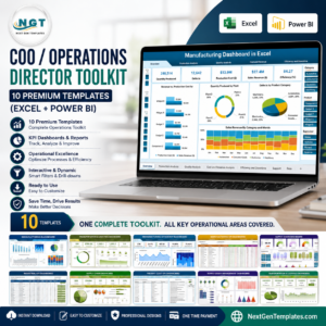 COO Operations Director Toolkit – 10 Premium Templates (Excel + Power BI)