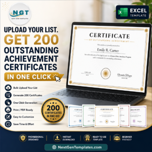 Upload Your List. Get 200 Outstanding Achievement Certificates in One Click.