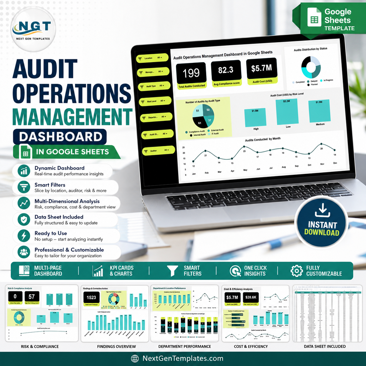Audit Operations Management Dashboard in Google Sheets
