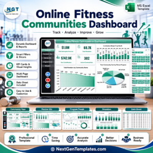 Online Fitness Communities Dashboard in Excel