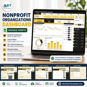 Nonprofit Organizations Dashboard in Google Sheets