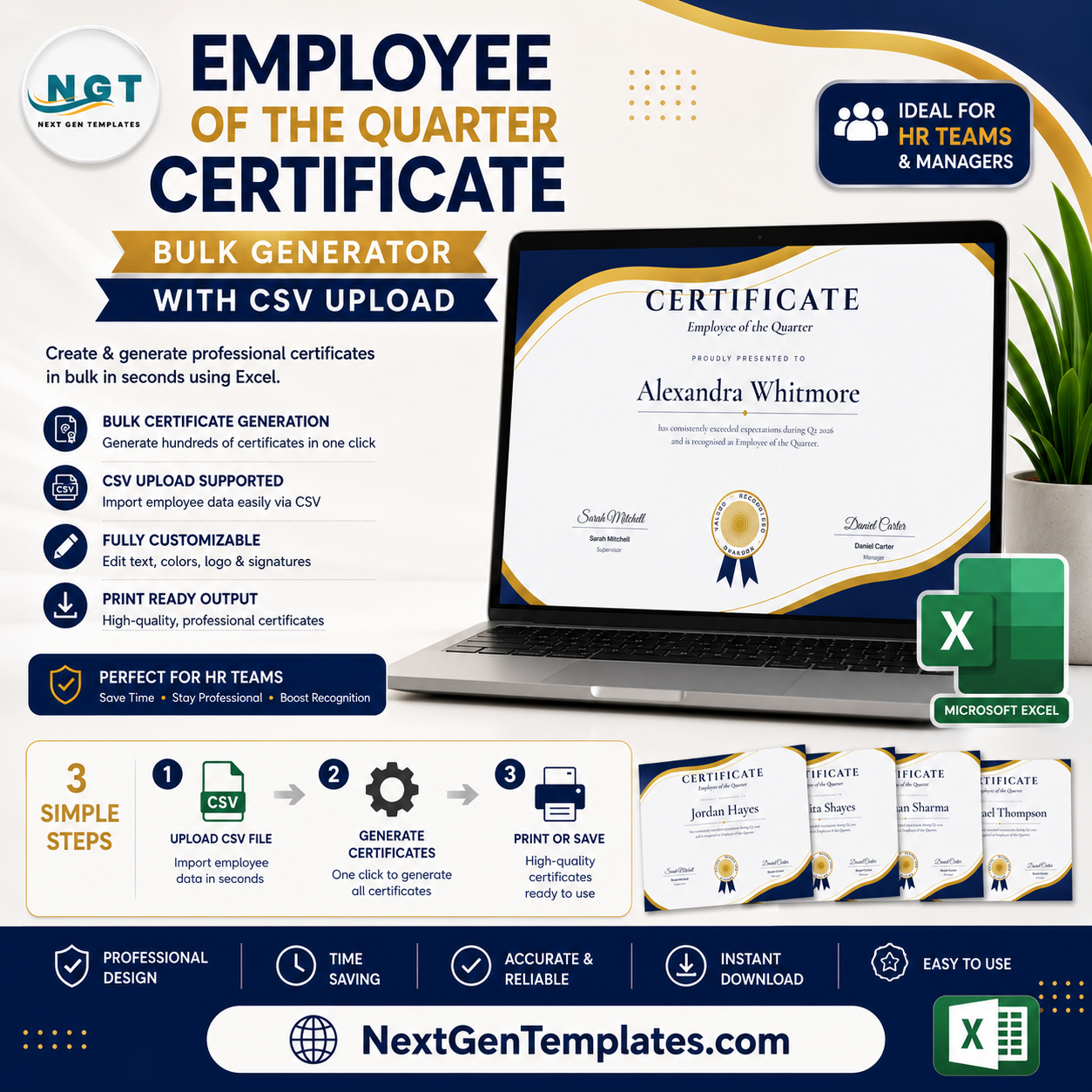 Employee of the Quarter Certificate
