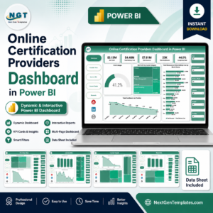 Online Certification Providers Dashboard in Power BI