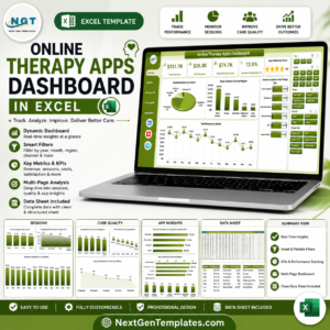 Online Therapy Apps Dashboard in Excel
