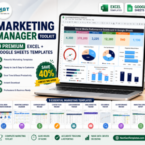Marketing Manager Toolkit – 9 Premium Templates (Excel + Google Sheets)