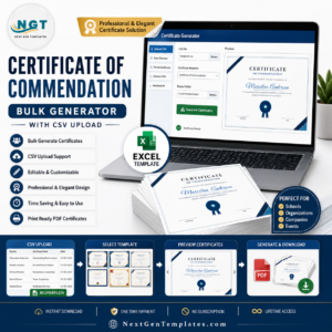 Certificate of Commendation — Bulk Generator with CSV Upload