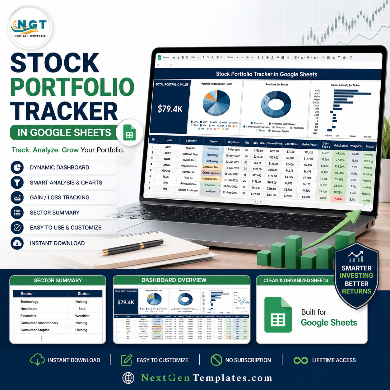 Stock Portfolio Tracker in Google Sheets