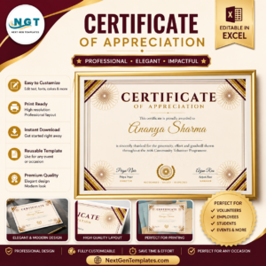 Certificate of Appreciation — Bulk Generator with CSV Upload