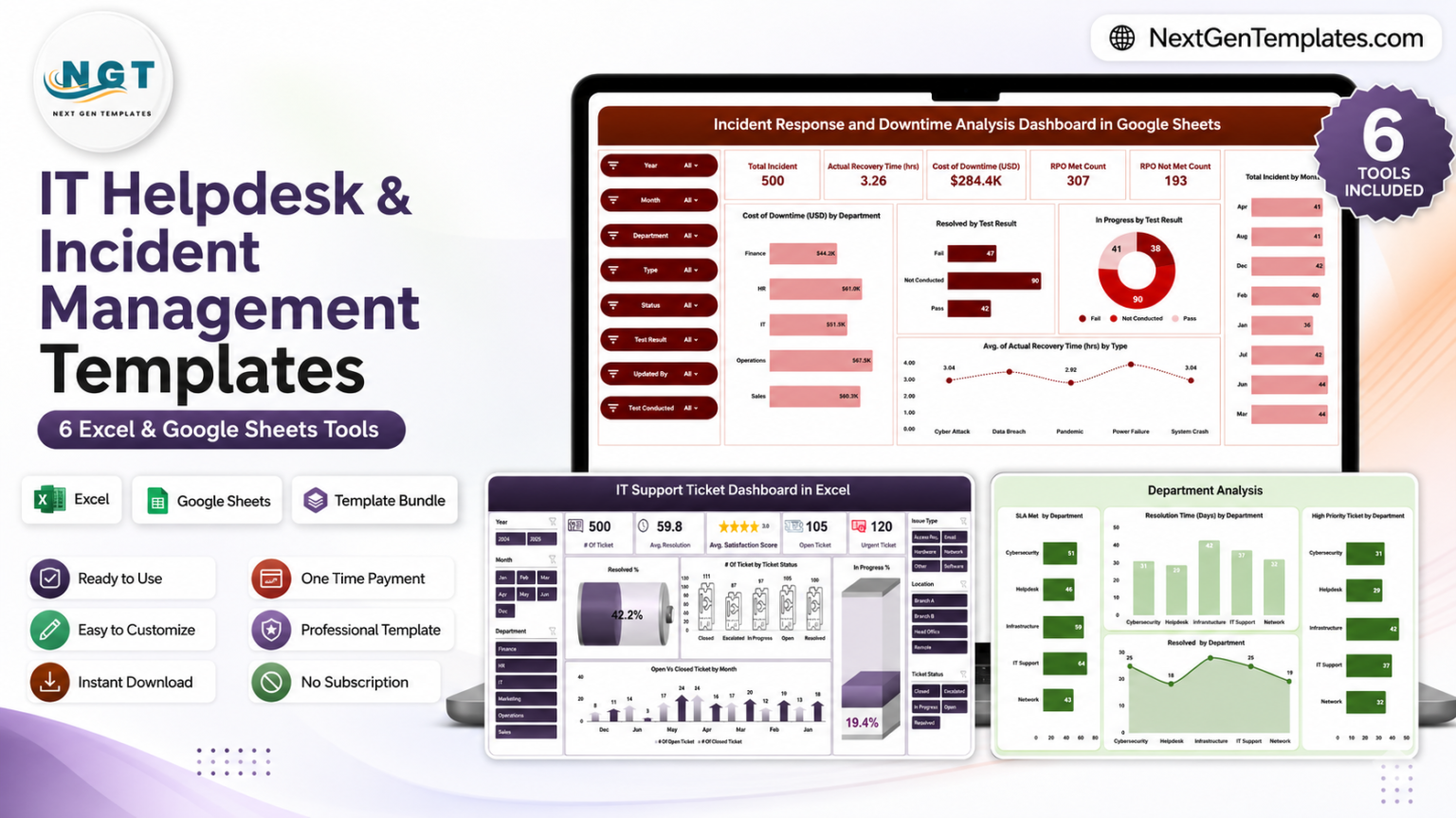 IT Helpdesk & Incident Management Templates: 6 Excel & Google Sheets ...