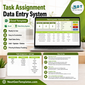 Task Assignment Data Entry System in Excel