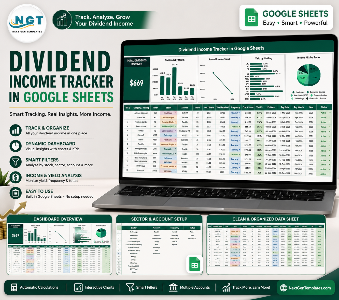 Dividend Income Tracker in Google Sheets