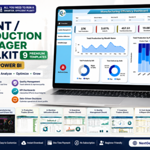 Plant Production Manager Toolkit – 9 Premium Templates (Excel + Power BI)
