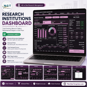 Research Institutions Dashboard in Google Sheets