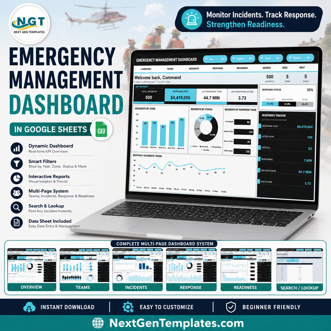 Emergency Management Dashboard in Google Sheets