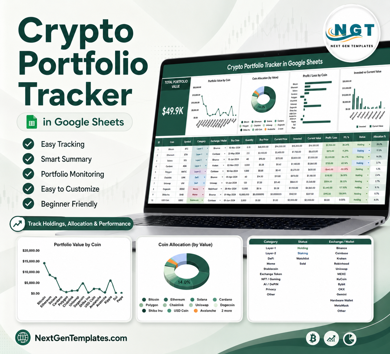 Crypto Portfolio Tracker in Google Sheets