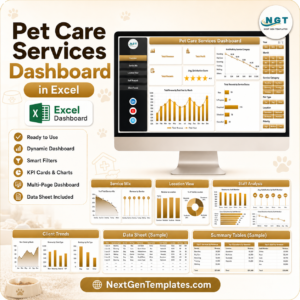 Pet Care Services Dashboard in Excel