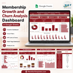 Membership Growth and Churn Analysis Dashboard in Google Sheets