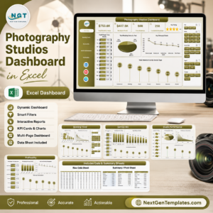Photography Studios Dashboard in Excel