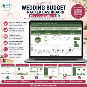 Complete Wedding Budget Tracker Dashboard in Google Sheets