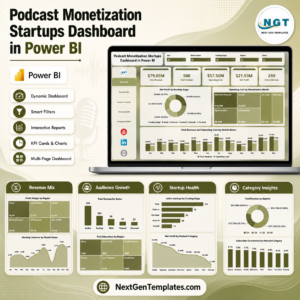Podcast Monetization Startups Dashboard in Power BI