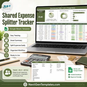 Shared Expense Splitter Tracker in Google Sheets