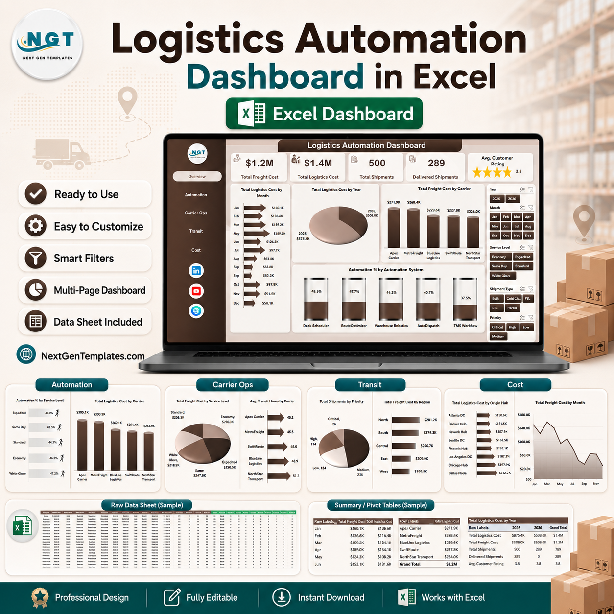 Logistics Automation Dashboard in Excel