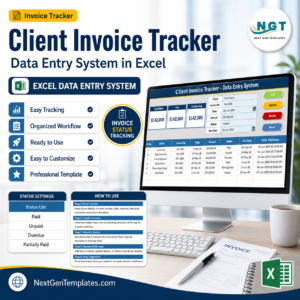 Client Invoice Tracker Data Entry System in Excel