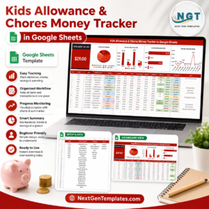 Kids Allowance and Chores Money Tracker in Google Sheets