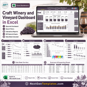 Craft Winery and Vineyard Dashboard in Excel