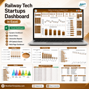 Railway Tech Startups Dashboard in Excel