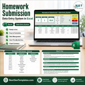 Homework Submission Data Entry System in Excel