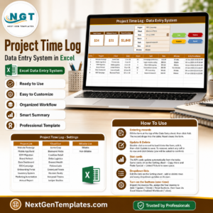 Project Time Log Data Entry System in Excel