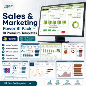 Sales & Marketing Power BI Pack – 10 Premium Power BI Templates (Save 44%)
