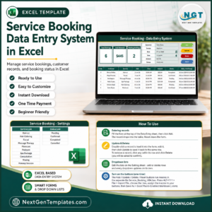 Service Booking Data Entry System in Excel