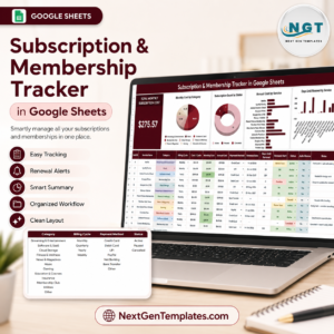 Subscription and Membership Tracker in Google Sheets