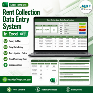 Rent Collection Data Entry System in Excel