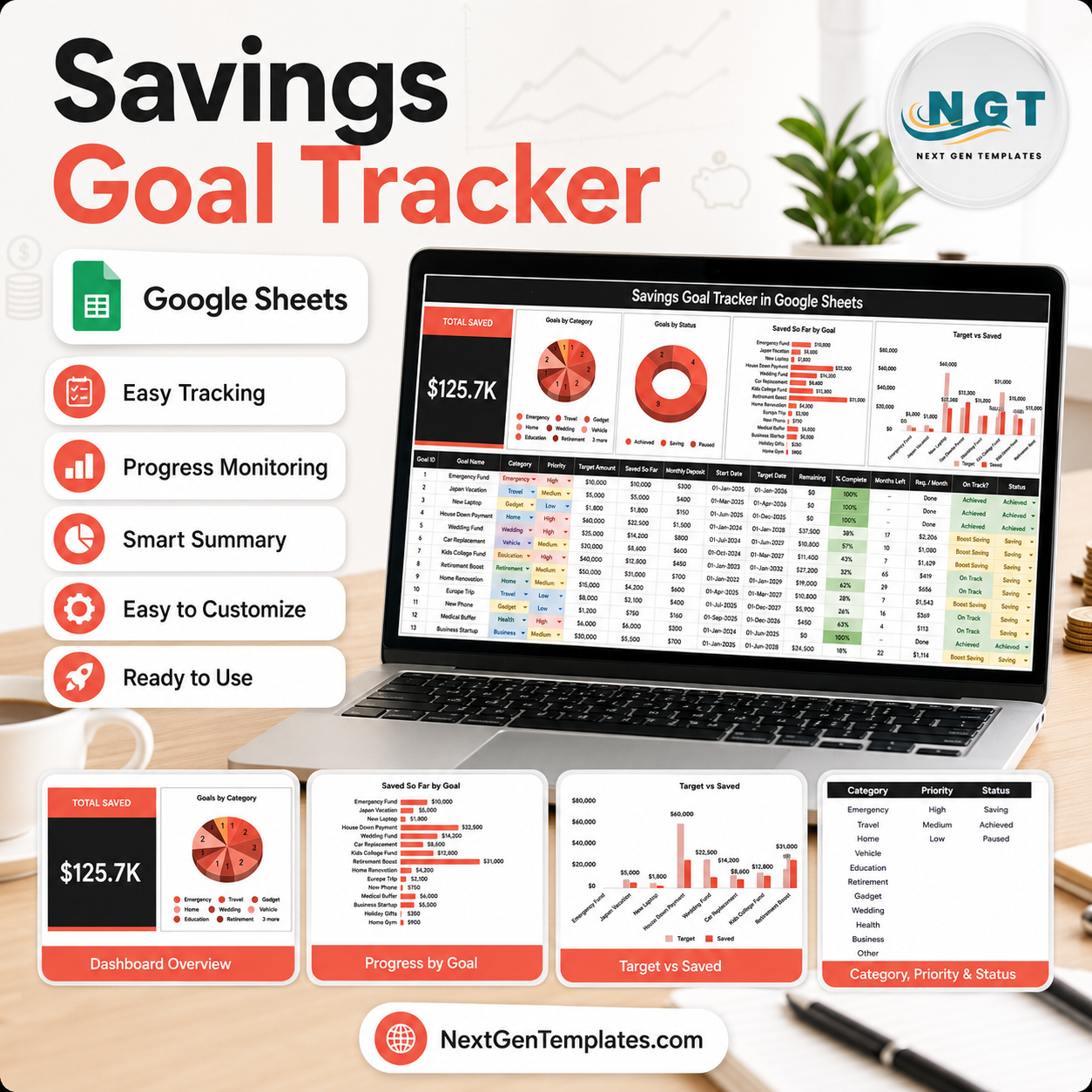 Savings Goal Tracker in Google Sheets