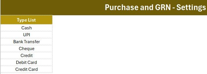 Purchase and GRN Data Entry System in Excel - KPI cards and records table