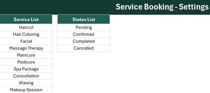 Service Booking Data Entry System in Excel - entry form and action buttons