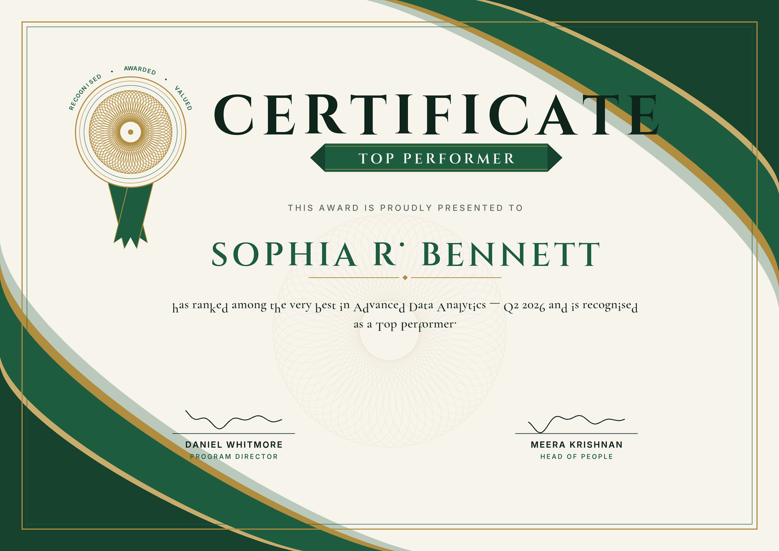 Top Performer Certificate