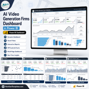 AI Video Generation Firms Dashboard in Power BI product cover