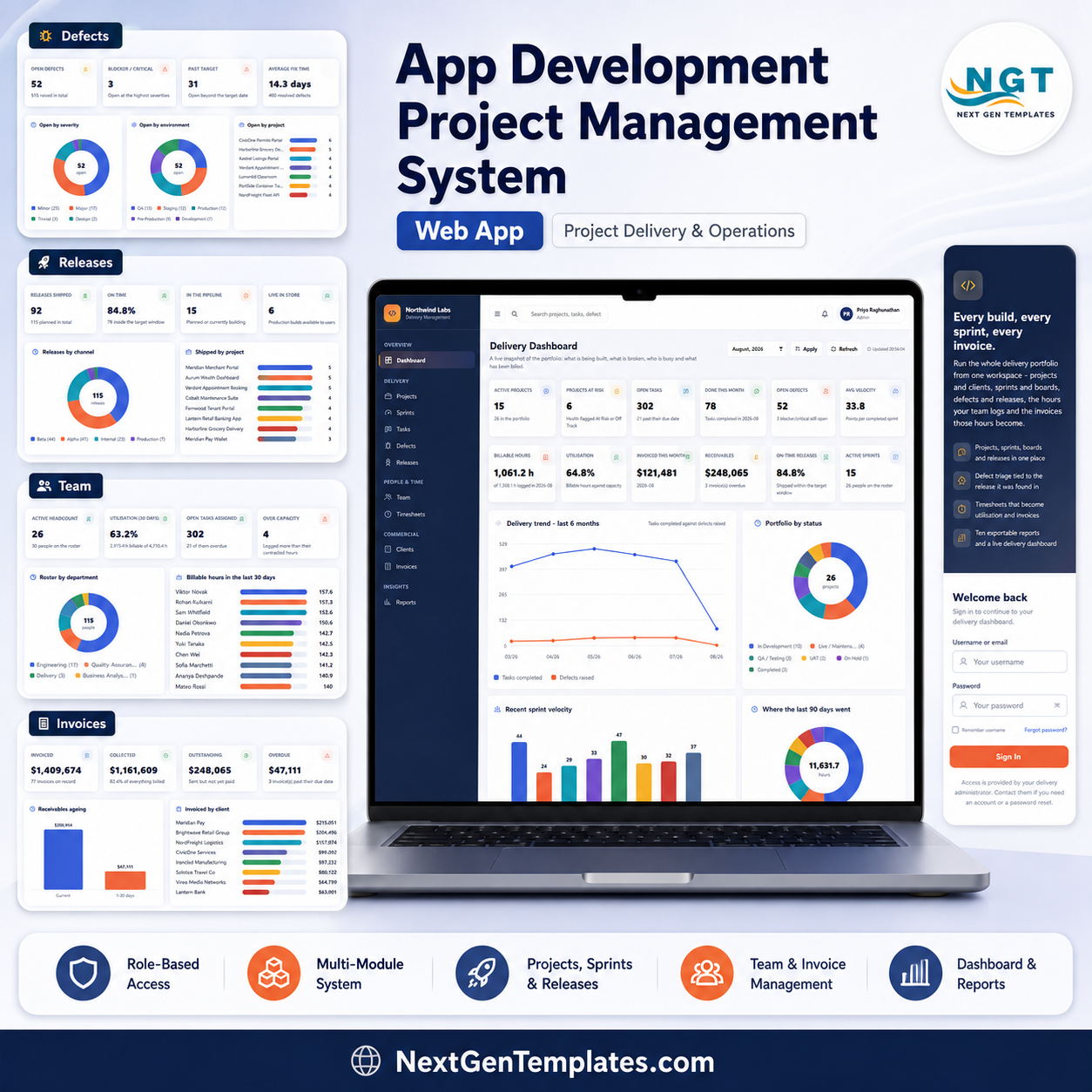 App Development Project Management System Web App - Google Apps Script delivery management template