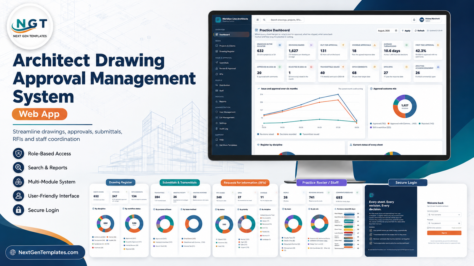 Architect Drawing Approval Management System Web App feature image
